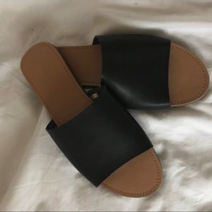 Faux leather sandals